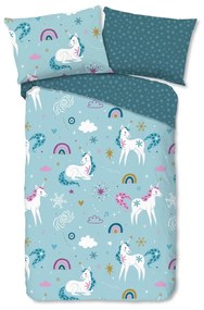 Set lenzuola letto per bambini una piazza e mezza in flanella 140x200 cm Snowycorn - Good Morning