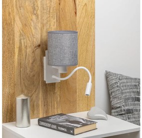 Brilagi - Applique a LED NUBILA 1xE27/25W/230V + LED/3W bianco/grigio