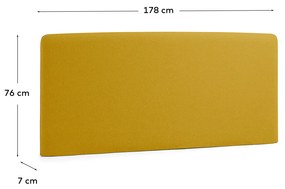 Kave Home - Testiera sfoderabile Dyla senape per letto da 160 cm