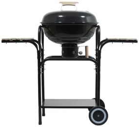 Griglia a carbone portatile nera/legno