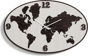 Orologio da parete in legno laminato PLANISFERO2 70x45 cm RSN