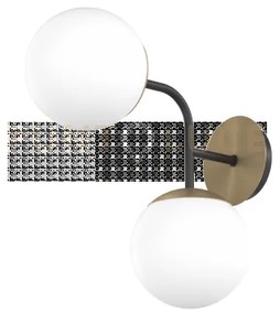 Clear applique 2 luci attacco e27 in vetro bianco soffiato montatur...
