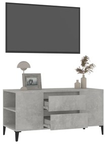 Mobile per tv grigio cemento 102x44,5x50 cm legno multistrato