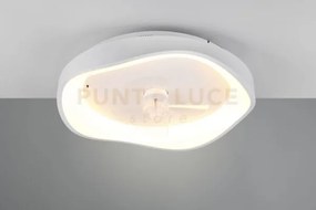 Valbo plafoniera led forma organica bianca con ventilatore con vent...