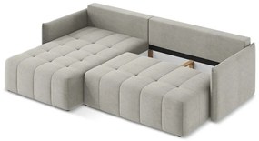 Divano angolare grigio chiaro allungabile/con contenitore (con penisola a sinistra/con chaise lounge) Moku – Makamii