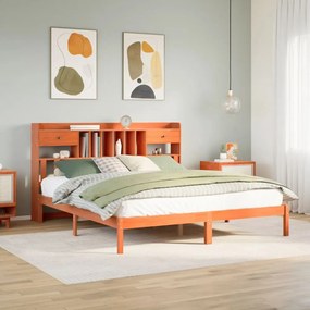 Letto libreria senza materasso marrone cera 180x200 cm in pino