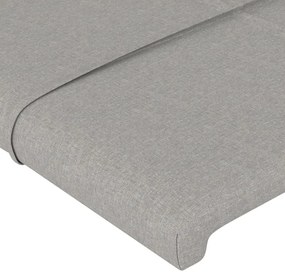 Testiera a led grigio chiaro 80x5x118/128 cm in tessuto