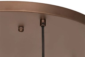 Lampadario Art Déco bronzo scuro con vetro ambrato 7 luci - Sandra