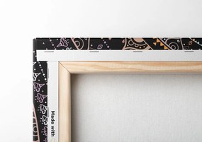 Quadro su tela – Mandala con motivo solare in sfumature viola