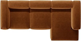 Divano angolare color mattone (con penisola a destra/con chaise lounge) Bergamo – Cosmopolitan Design