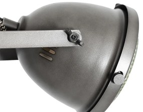 Lampada da terra industriale in acciaio con legno 2 luci - Emado