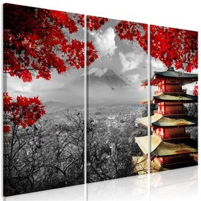 Quadro Japanese Adventure (3 Parts)  Colore Rosso, Dimensioni e Misure 120x80