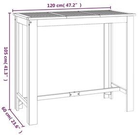 Set da Bar da Giardino 5 pz in Legno Massello di Acacia