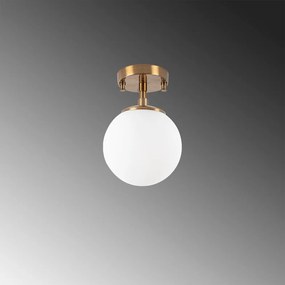 Lampada da soffitto in bianco e bronzo con paralume in vetro ø 15 cm Atmaca - Opviq lights