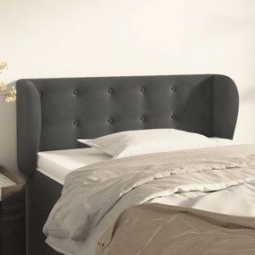 Testiera Ad Orecchio Grigio Scuro 93x23x78/88 Cm İn Velluto /