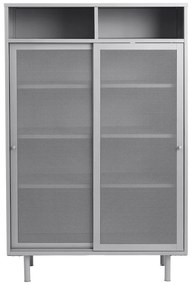 Armadietto grigio in metallo con ante scorrevoli 90x140x40 cm Veep – Unique Furniture