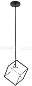 Sospensione in metallo verniciato nero cube 15 x 15cm 1 luce attacc...