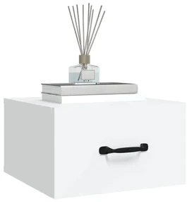 Comodini a muro 2 pz bianchi 35x35x20 cm