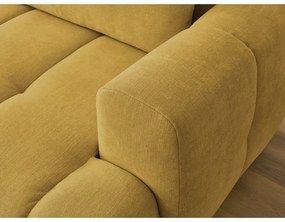 Divano angolare color senape allungabile e con contenitore (penisola a sinistra/chaise lounge) con rivestimento in ciniglia Fuji – Bobochic Paris