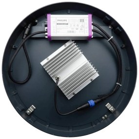Lampione Stradale 65W Iron Black1-10V Programmabiledriver Philips Colore Bianco Caldo 2.700K