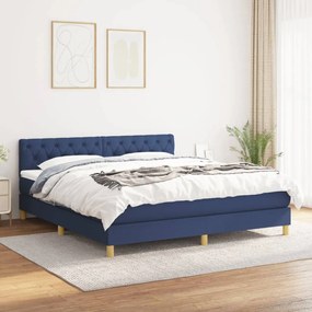 Giroletto A Molle Con Materasso Blu 160x200 Cm İn Tessuto /