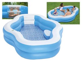 Bestway - Piscina per Bambini 270x198x51 cm Blu con con Finestra Trasparente dai 6 Anni in Su