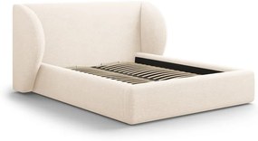 Letto matrimoniale imbottito color crema con contenitore con rete inclusa 180x200 cm Miley – Micadoni