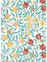 Morris & Co Carta da parati Simply Fruit - Green Indigo/ Madder
