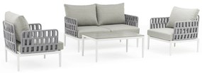 CASCADA - salotto outdoor con struttura in alluminio grigio chiaro, antracite o naturale