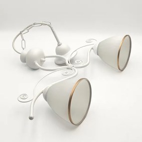 Lampadario a sospensione con catena RETRO 2xE27/60W/230V bianco opaco