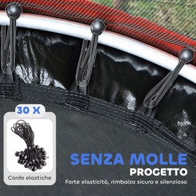 Trampolino per Bambini 3-6 Anni Ø160x190 cm con Rete di Sicurezza Senza Molle Multicolore...