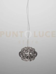Giogali sospensione 35 cristallo fume' e cromo lucido 1 luce attacc...