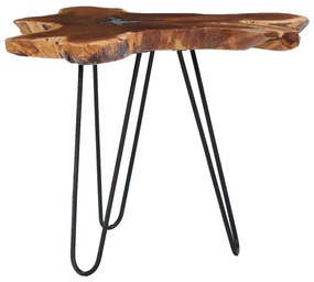 Tavolino da caffè 70x45 cm legno massello teak e poliresina