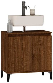 Mobile lavabo rovere marrone 58x33x60 cm in legno multistrato