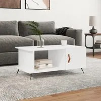 Tavolino da Salotto Bianco 90x50x40 cm in Legno Multistrato 829460