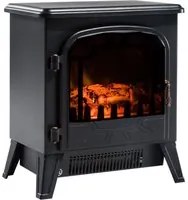 Easycomfort Camino Elettrico con Effetto Fiamma Regolabile Potenza 900W/1800W, 36 x 25.5 x 41.5cm, Nero