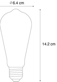 Set di 5 Lampadine LED dimmerabili intelligenti E27 ST64 Ambra 4,9W 320lm 2500K
