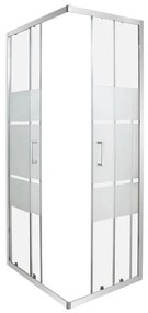 Box doccia con ingresso angolare scorrevole Zesk rettangolare L 100 x L 80 x H 190 cm in vetro, sp. 6 mm serigrafato cromo