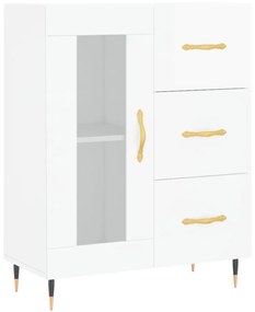 Credenza 69,5x34x90 cm in legno multistrato bianco lucido