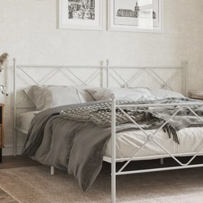 Testiera İn Metallo Bianco 193 Cm /