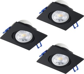 Eglo 902284-SET 3x LED faretto da incasso per controsoffitto SALICETO LED/4,8W/230V 8,8x8,8cm nero
