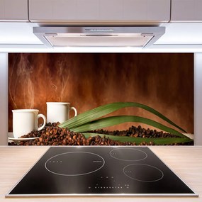Pannello paraschizzi cucina Tazze da cucina in grani di caffè 100x50 cm