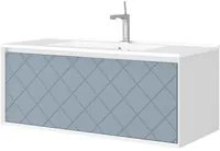 Mobile da Bagno Sospeso 100 cm Moderno Blu con Cassettone Composizione SaviniDue