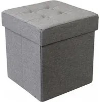 POUF CONTENITORE QUADRATO IN STOFFA GRIGIO