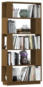 Libreria/divisorio miele 80x25x163,5 cm legno massello