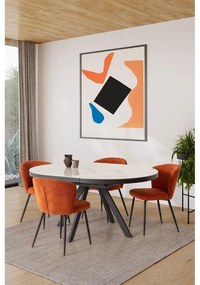 Tavolo da pranzo rotondo allungabile con piano aggiuntivo in ceramica ø 120 cm Bela - Marckeric