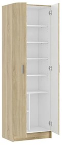 Mobile scarpiera H 180 cm in legno rovere canadese con ante e ripiani regolabili
