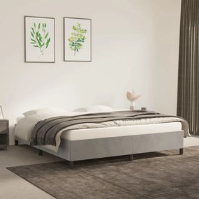 Giroletto Senza Materasso Grigio Chiaro 160x200 Cm Velluto /