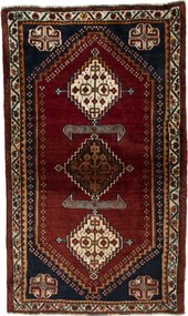 Shiraz Tappeto 110 x 180 Rosso (Iran) Annodato A Mano