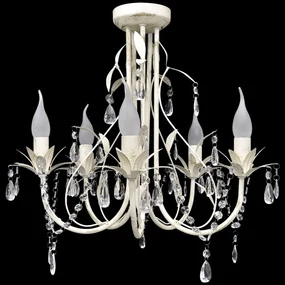 Lampada Da Soffitto Lampadario İn Cristallo Con 5 Portalampade /